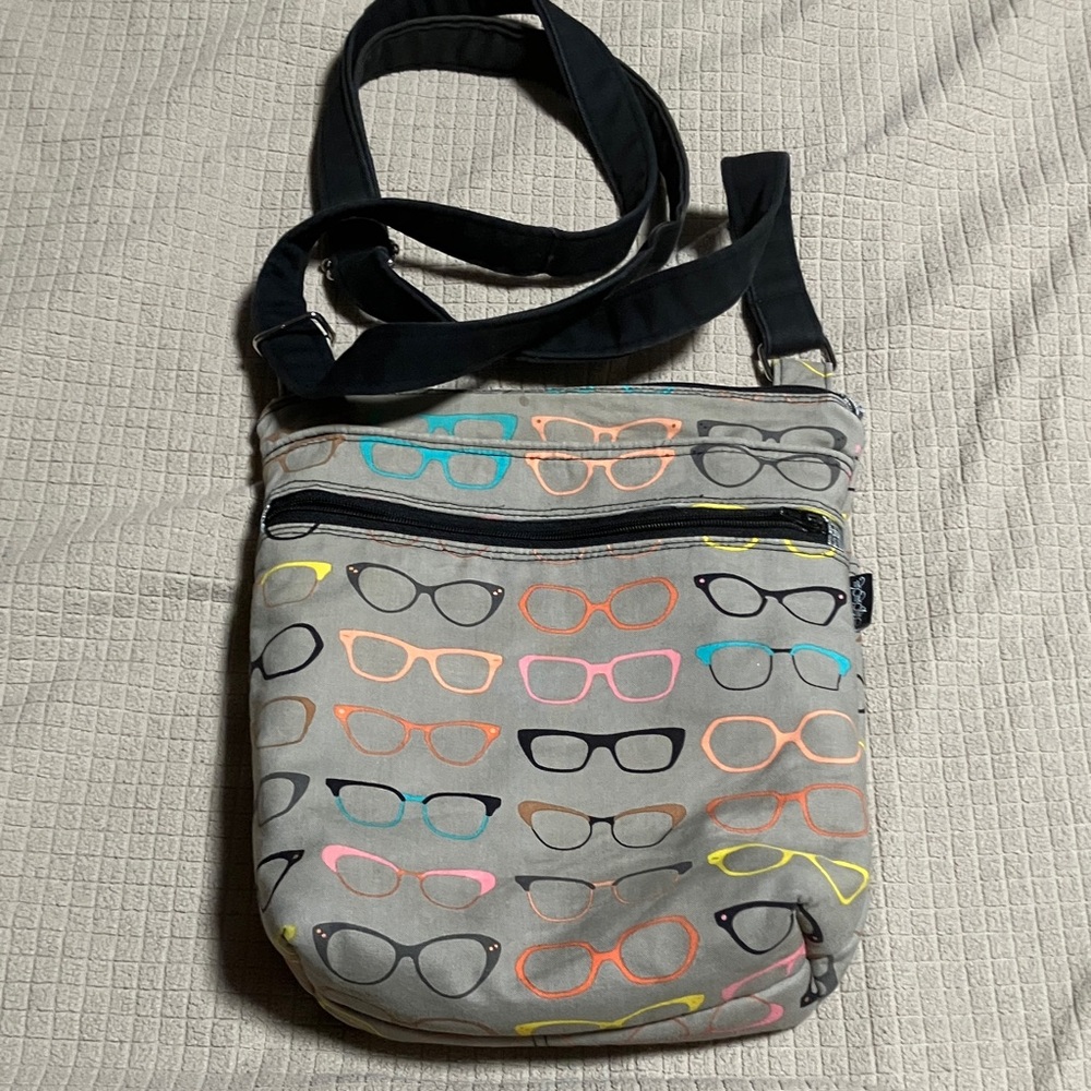 Crossbody Bag with Colorful Eyeglass Print